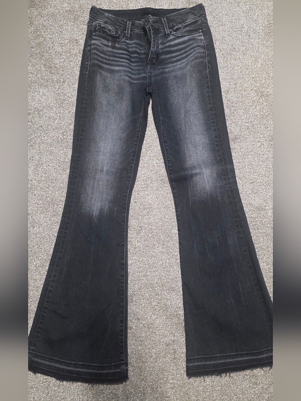 Buckle Black Women's Flare Jeans with Frayed Hem